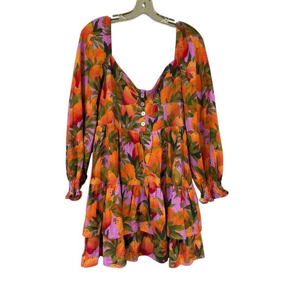 Farm Rio Mango Macaw Mini Dress M - Picture 2 of 9